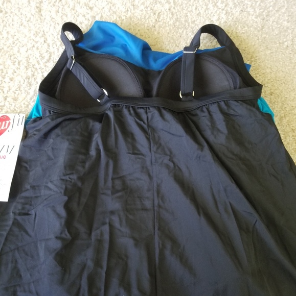 BNWT Avenue Size 14 Blue tiered bathing suit - Picture 6 of 8